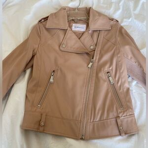 BCBGeneration nude / blush faux leather jacket